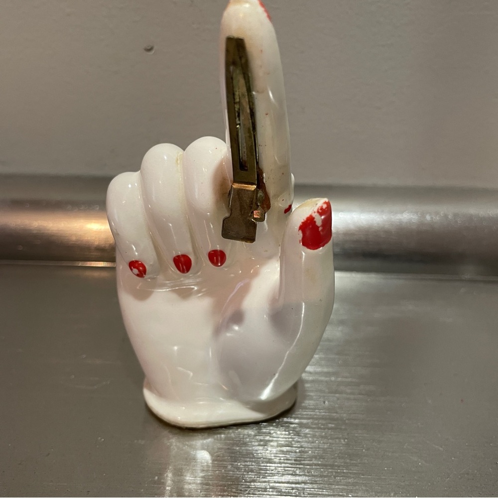 Vintage MG Japan Ceramic Reminder Hand Figurine - 'Don't Forget!' Kitsch Decor - Picture 3 of 10